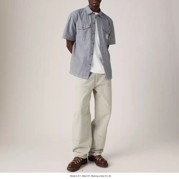 31 x 32 새제품 리바이스 568 루즈 스트레이트 더블니 카펜터 바지