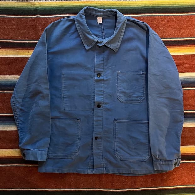 60s 70s 빈티지 프렌치 몰스킨 워크 자켓