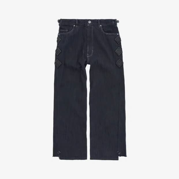 폴리테루 행크 스트라이프 스트레이트 데님 블루 차콜