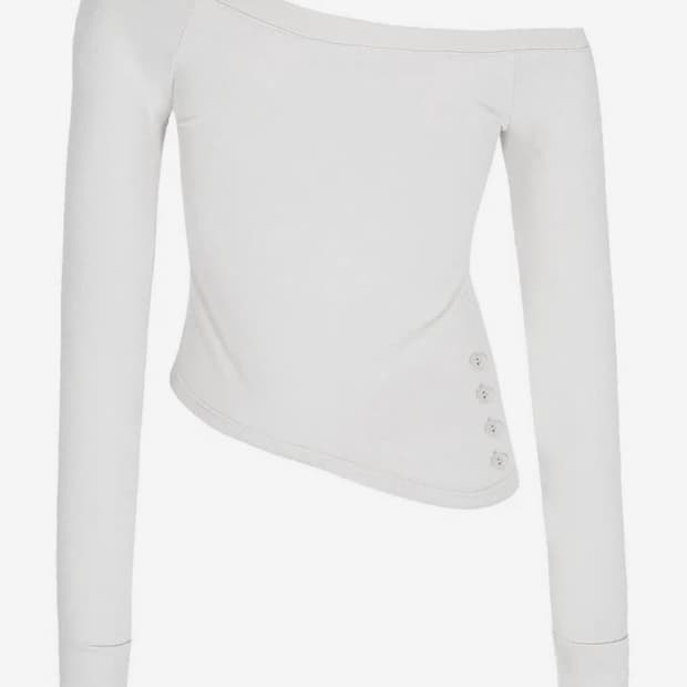 벨리아르 원숄더버튼티 화이트