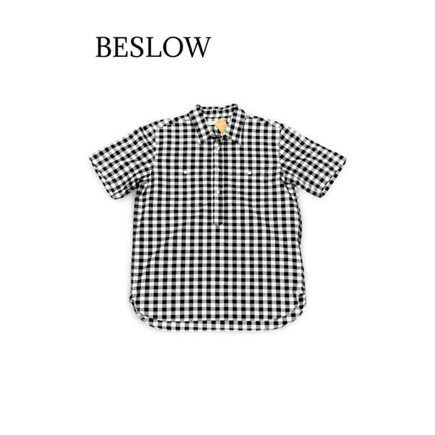 (95)BESLOW 체크 반팔 셔츠