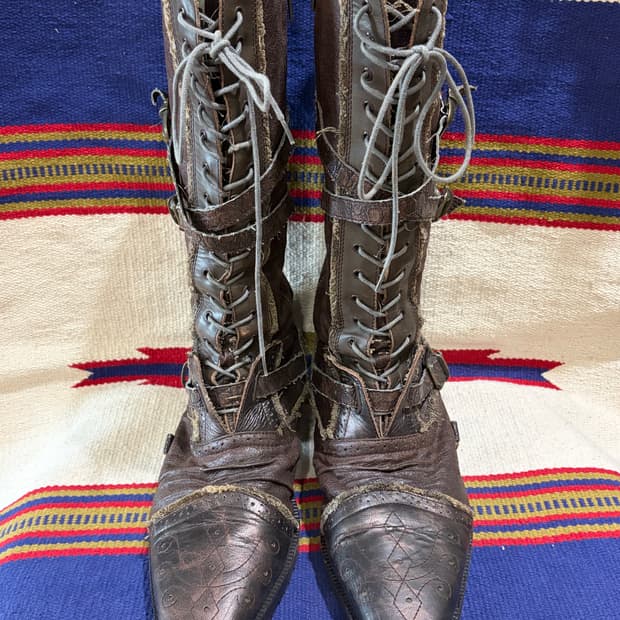 Uffda freak 웨스턴 그런지 레이스업 부츠