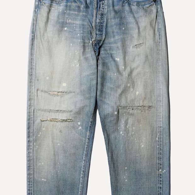 아프레쎄 no.37 washed wide denim pants 34-30