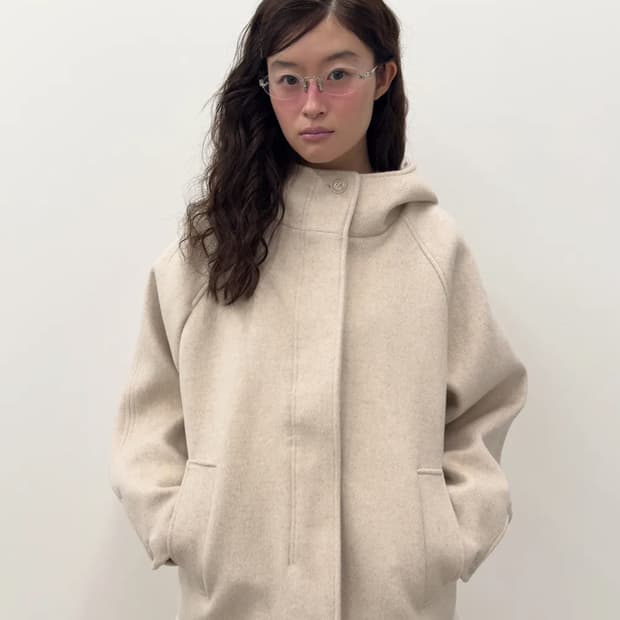 Hooded Half Coat [Oatmeal]