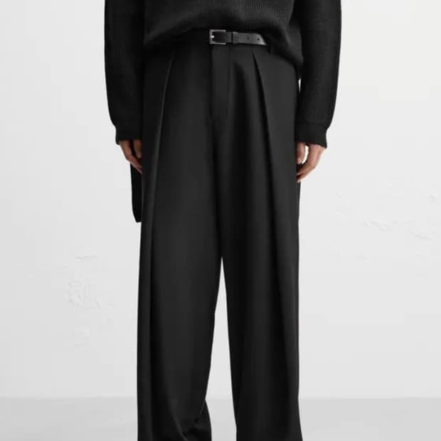 새상품 자라 와이드 울 팬츠