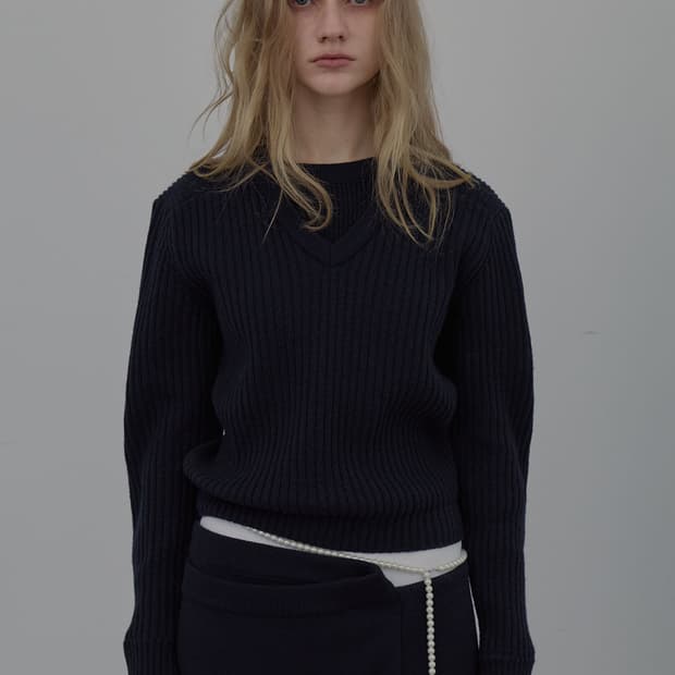 lcdc / DOUBLE LAYER PULLOVER (NAVY) / s
