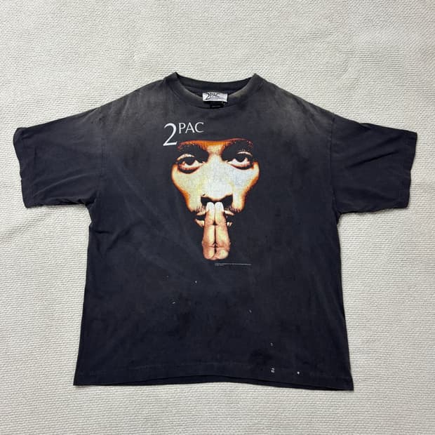 세인트 미카엘 x 투팍 숏슬리브 티셔츠 블랙 - 25SS