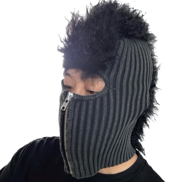 VAQUERA  모히칸 헤어 코튼 집업 바라클라바