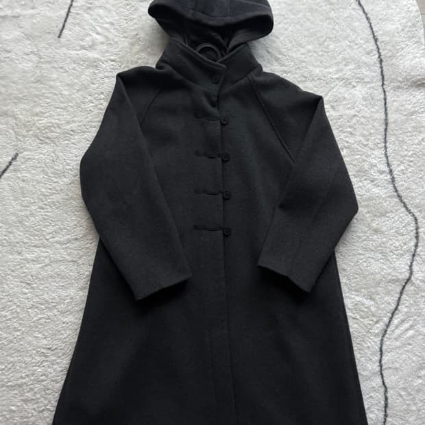 미세키서울 후드 롱 더플 코트