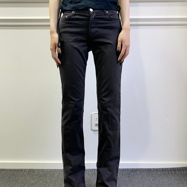 Slim Fit Semi Boots Cut Black Pants