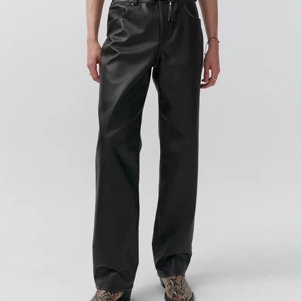 노이어 레더팬츠 브라운 50