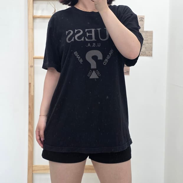 [프립]XL/게스 반팔티 블랙