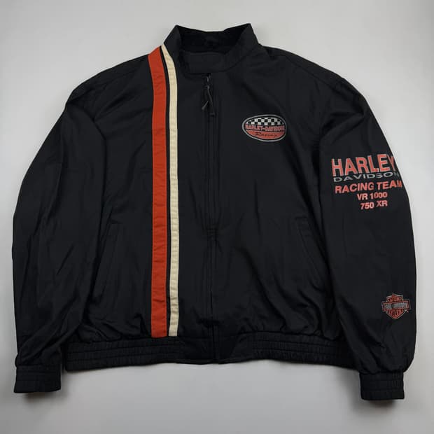 90s 할리데이비슨 빅로고 바람막이 바이커 자켓