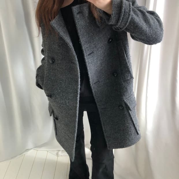 534. STUDIO TOMBOY gray wool coat 