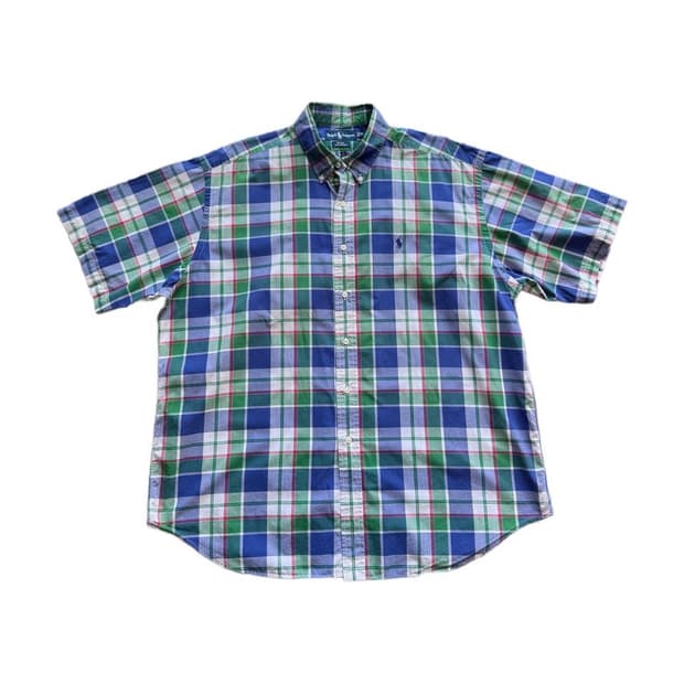 폴로 랄프로렌 버튼다운 반팔 체크셔츠