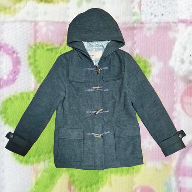 빈티지 모리걸 녹차맛 말차 카키 후드 떡볶이 더플 코트