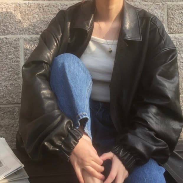 Mone 모네마켓 (리본빛) 버킨 레더 자켓