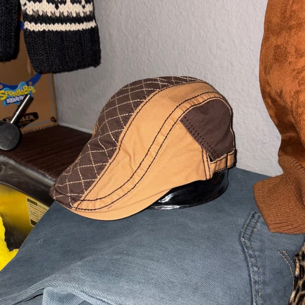 빈티지 퀄팅 헌팅캡