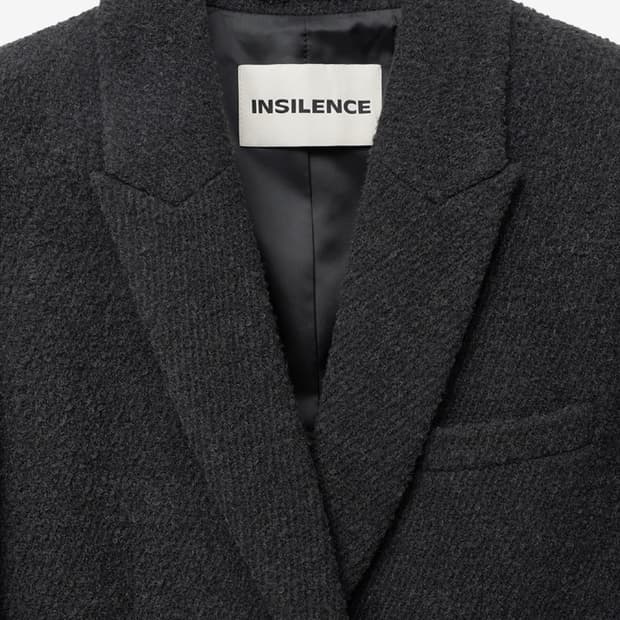 인사일런스우먼 부클 울 트윌 코트 차콜 XS