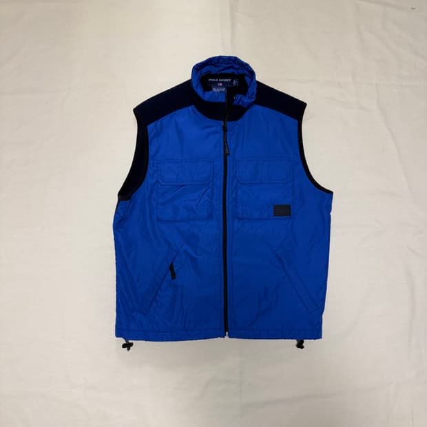 폴로 스포츠 나일론 오버레이 플리스 베스트 90s