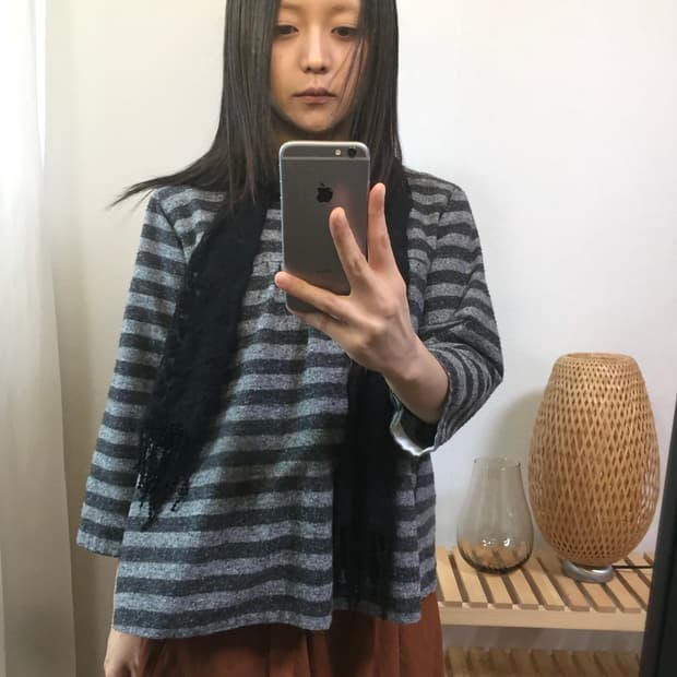 niko and ... gray border lovely cardigan