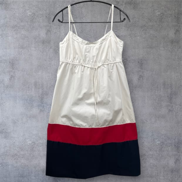 타미힐피거 화이트 배색 코튼 슬리브리스 원피스 4