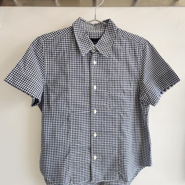 꼼데가르송 트리콧 AD2009 체크 반팔 셔츠