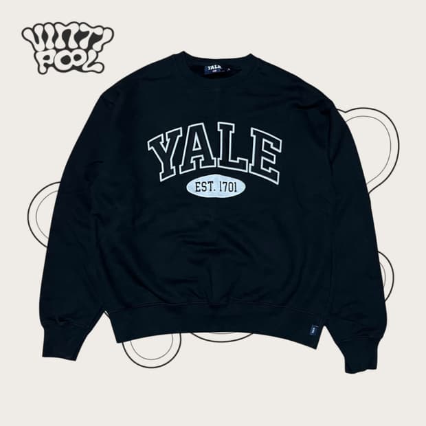 YALE 예일 빅로고 맨투맨 블랙 L