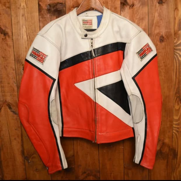 80s nankai 카페레이서 레더 자켓