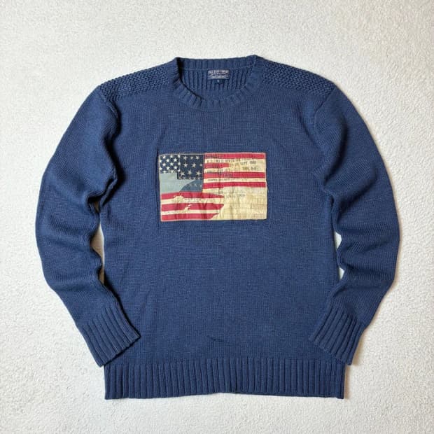폴로진스 00's 빈티지 성조기 알파카 혼방 니트 PN6686