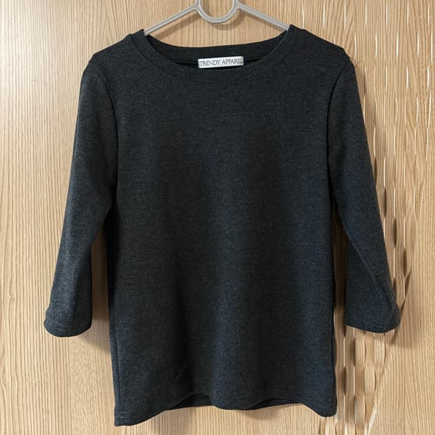 트렌디 어패럴 차콜 7부 티셔츠