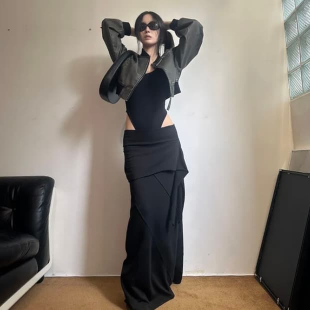 이너뮤트 layered drape skirts