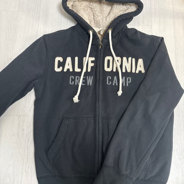 후아유 검정색 기모 후드집업