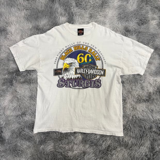 빈티지 할리데이비슨 Sturgis 60th 티셔츠