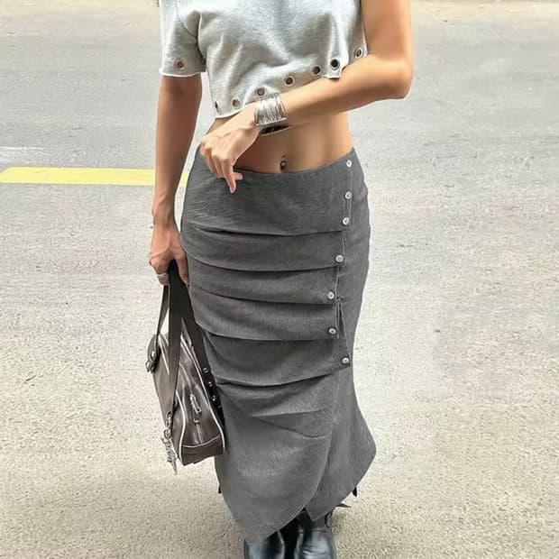 셔링 롱 스커트 