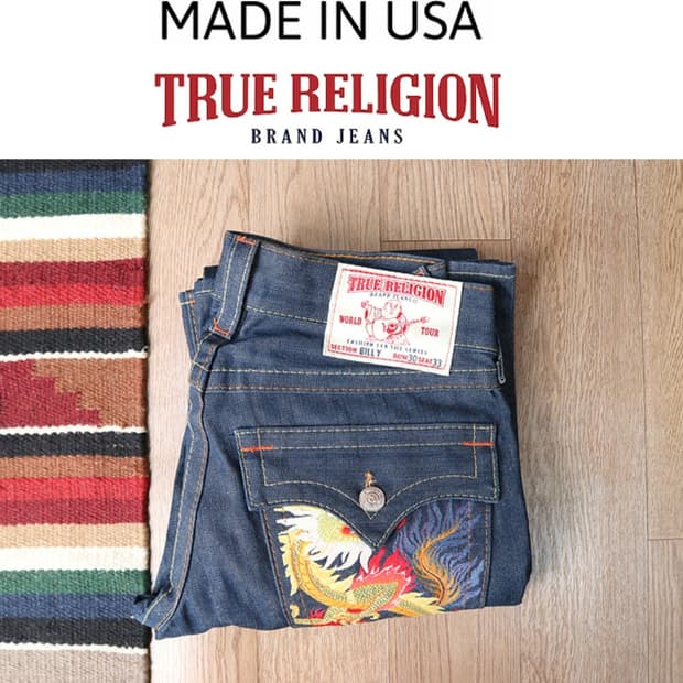 미국메이드 00S 트루릴리젼 BILLY 빌리 드레곤 자수 부츠컷 데님