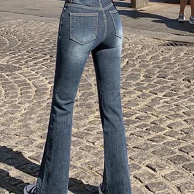 진청 세미 부츠컷 하이웨스트