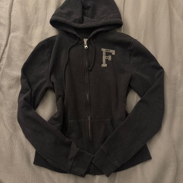 아베크롬비 그레이 + 화이트패치 후드집업