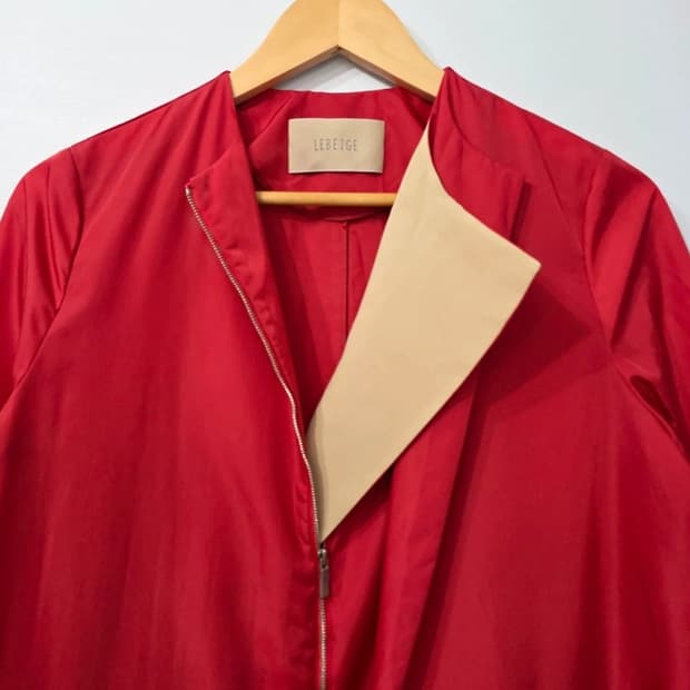 르베이지 폴리에스터 레드 코트~66