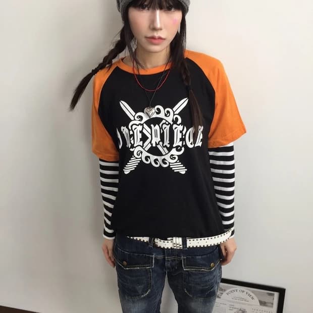 One Piece Ace Graphic Raglan Tee