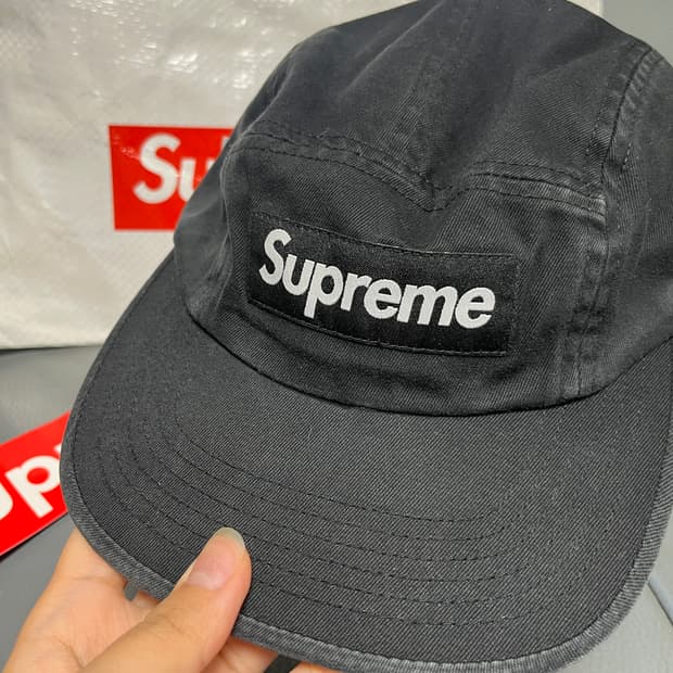 Supreme Washed Chino Twill Camp Cap Blac
