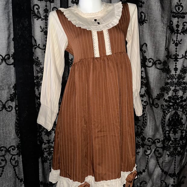 brown striped dress