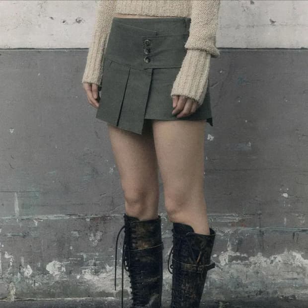 보헤미안 서울 플리츠 랩 스커트