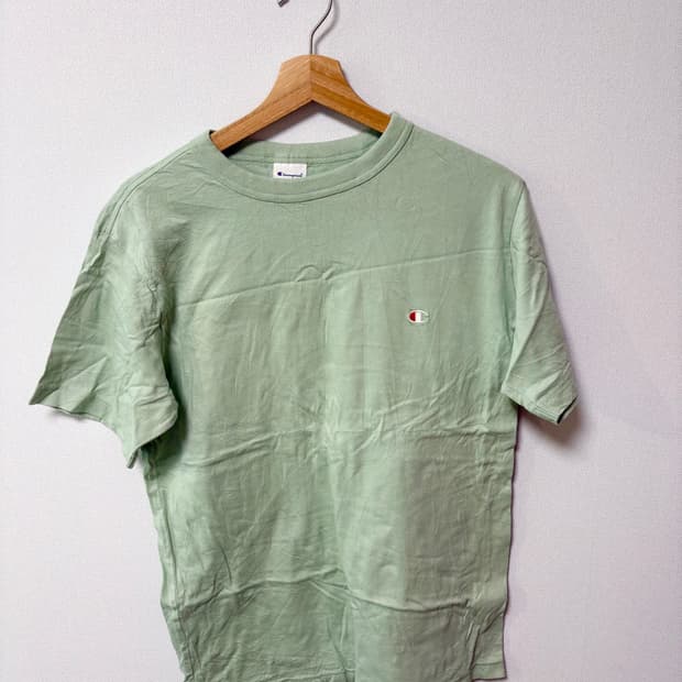 챔피온 그린 일본 빈티지 반팔 티셔츠