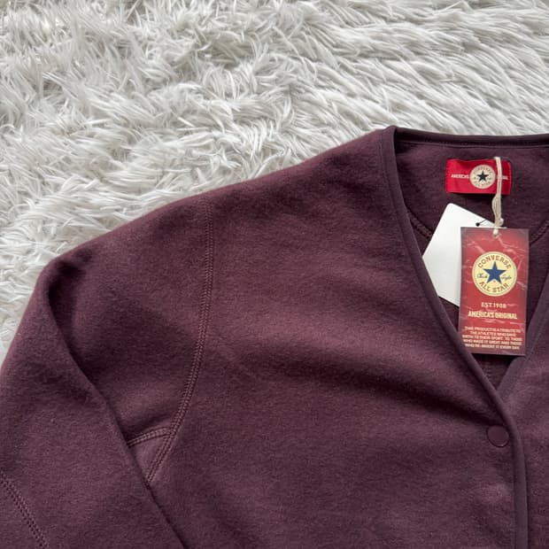 CONVERSE 일본빈티지 미상용 벨벳 가디건 컨버스 후리스 l 55