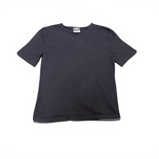 우먼XS-S 샤넬 유니폼 블랙 반팔 니트