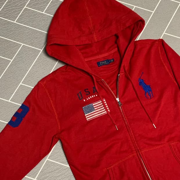 폴로 빅포니 성조기 후드집업 