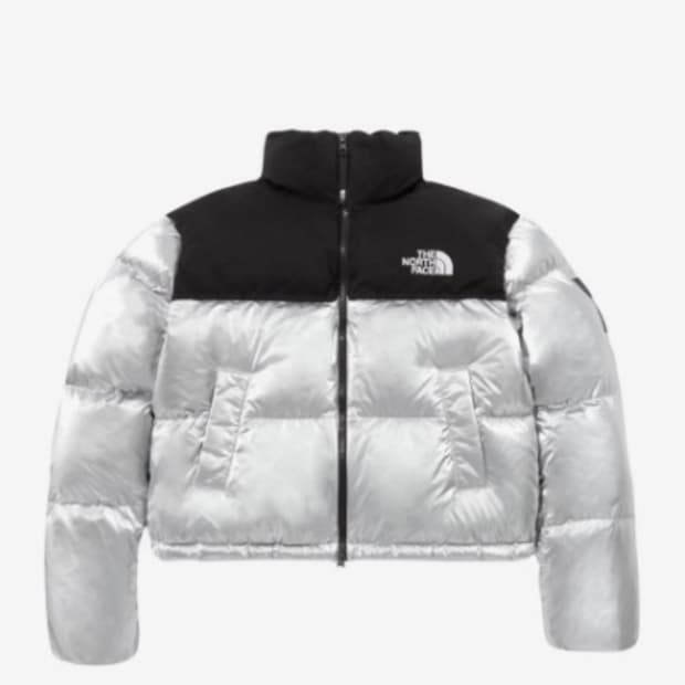 노스페이스 눕시 숏패딩 실버 S (85)