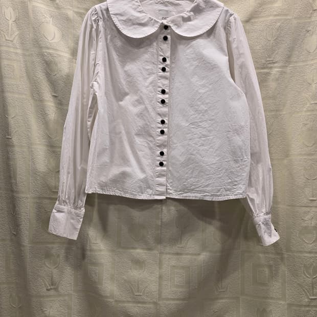 제리쉬 Zyelish 둥근 카라 면 블라우스 프리사이즈