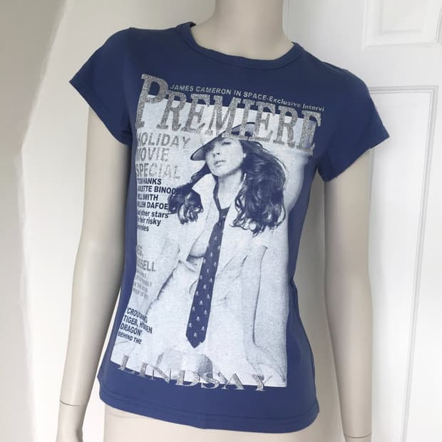Celebrity Graphic Vintage blue Top